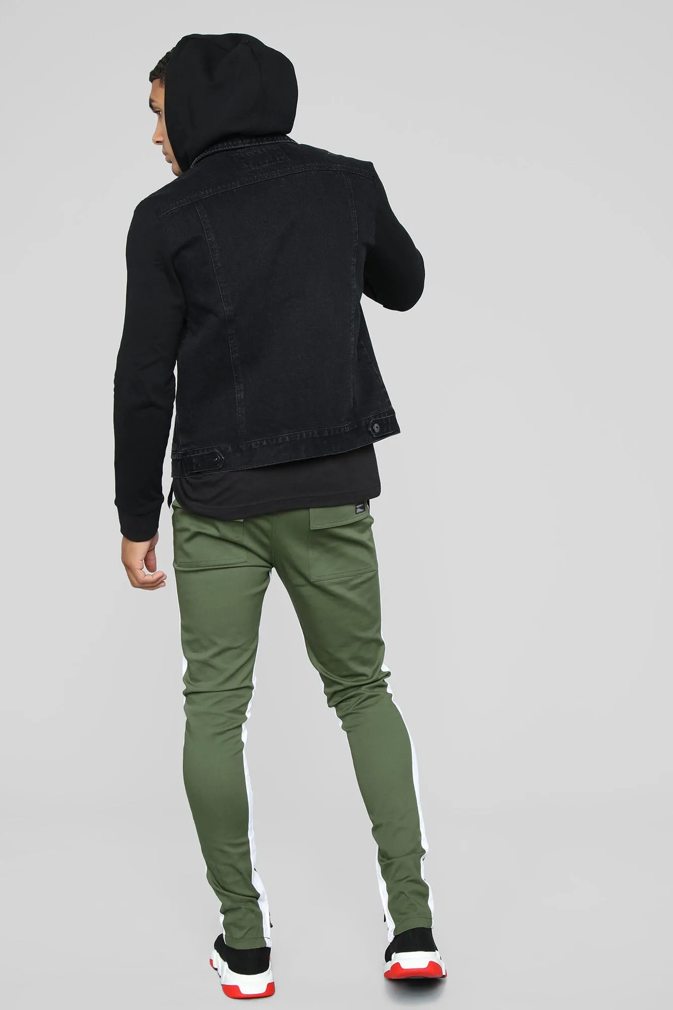 Blaine Hooded Denim Jacket - Black
