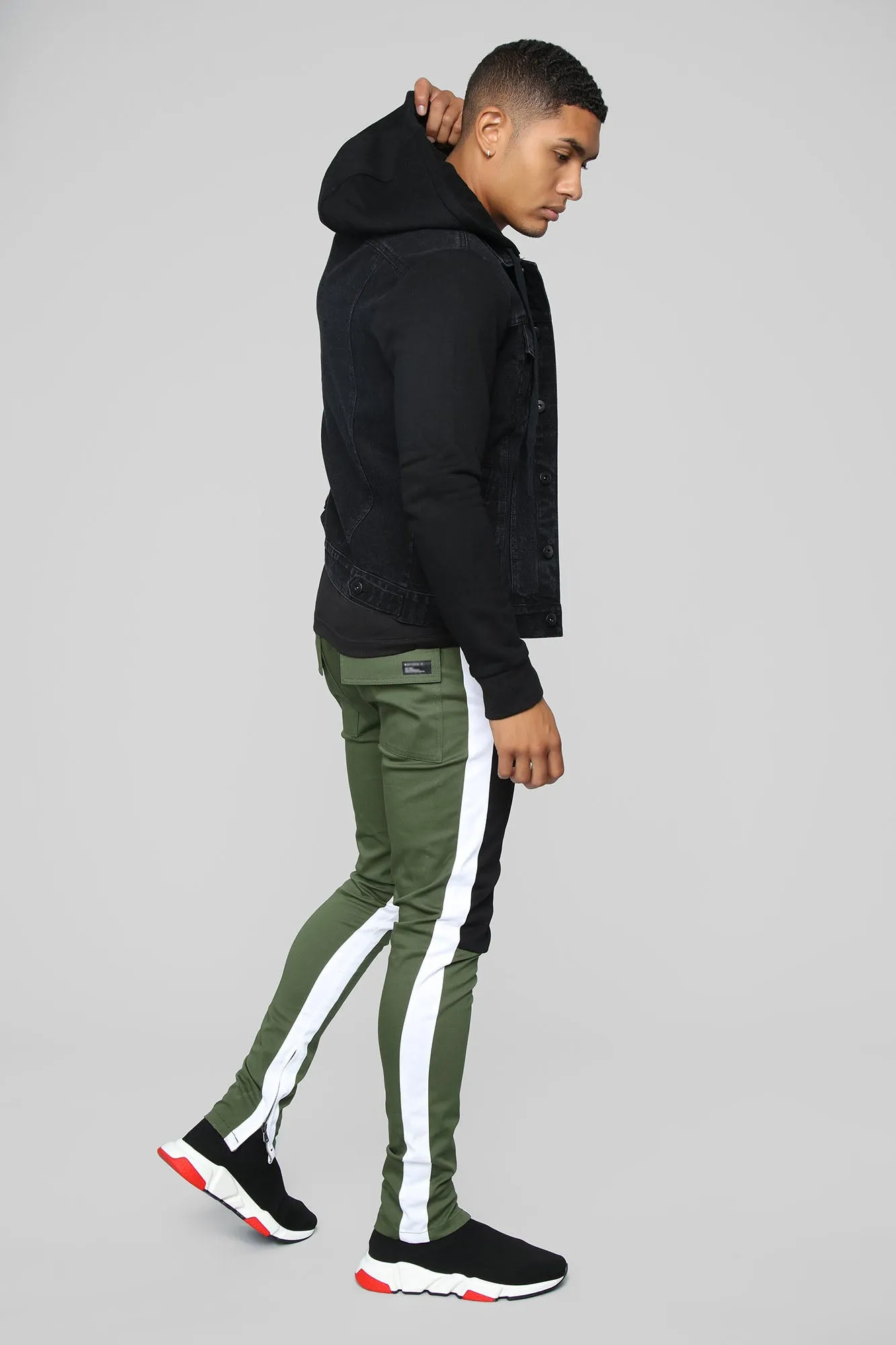 Blaine Hooded Denim Jacket - Black