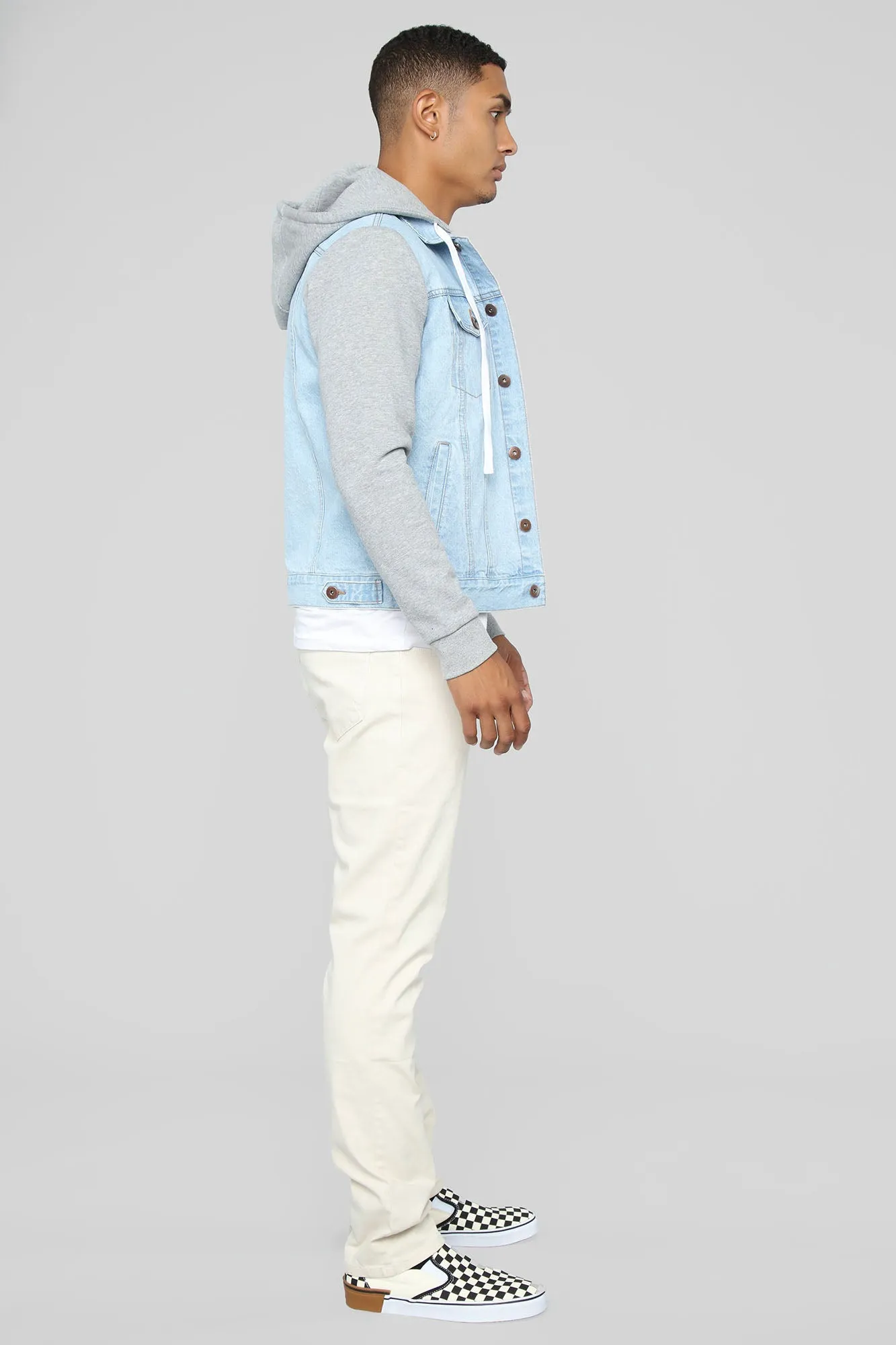 Blaine Hooded Denim Jacket - Light Wash