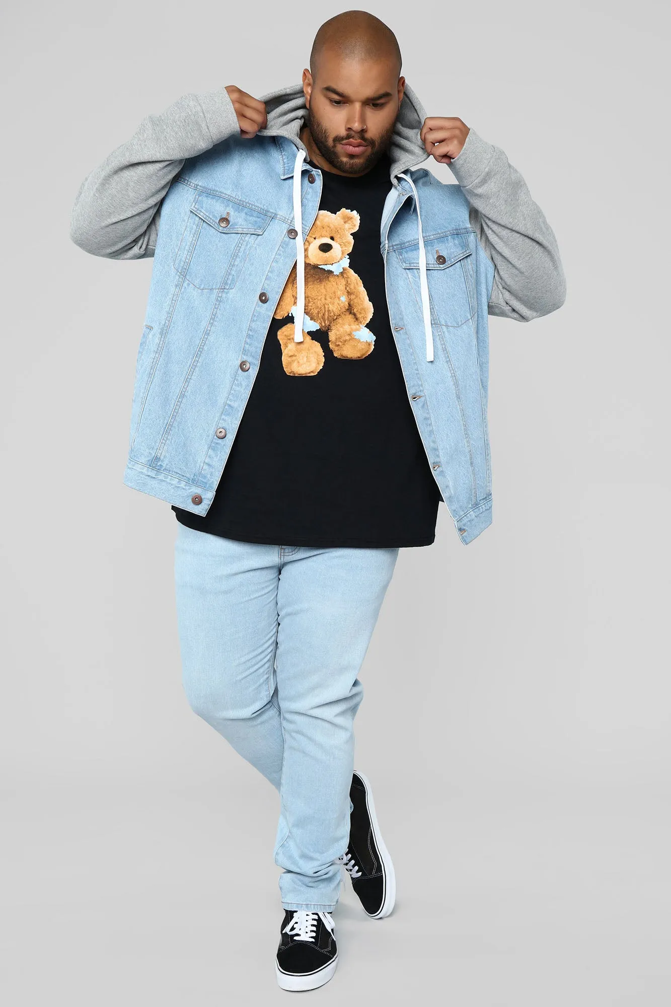 Blaine Hooded Denim Jacket - Light Wash