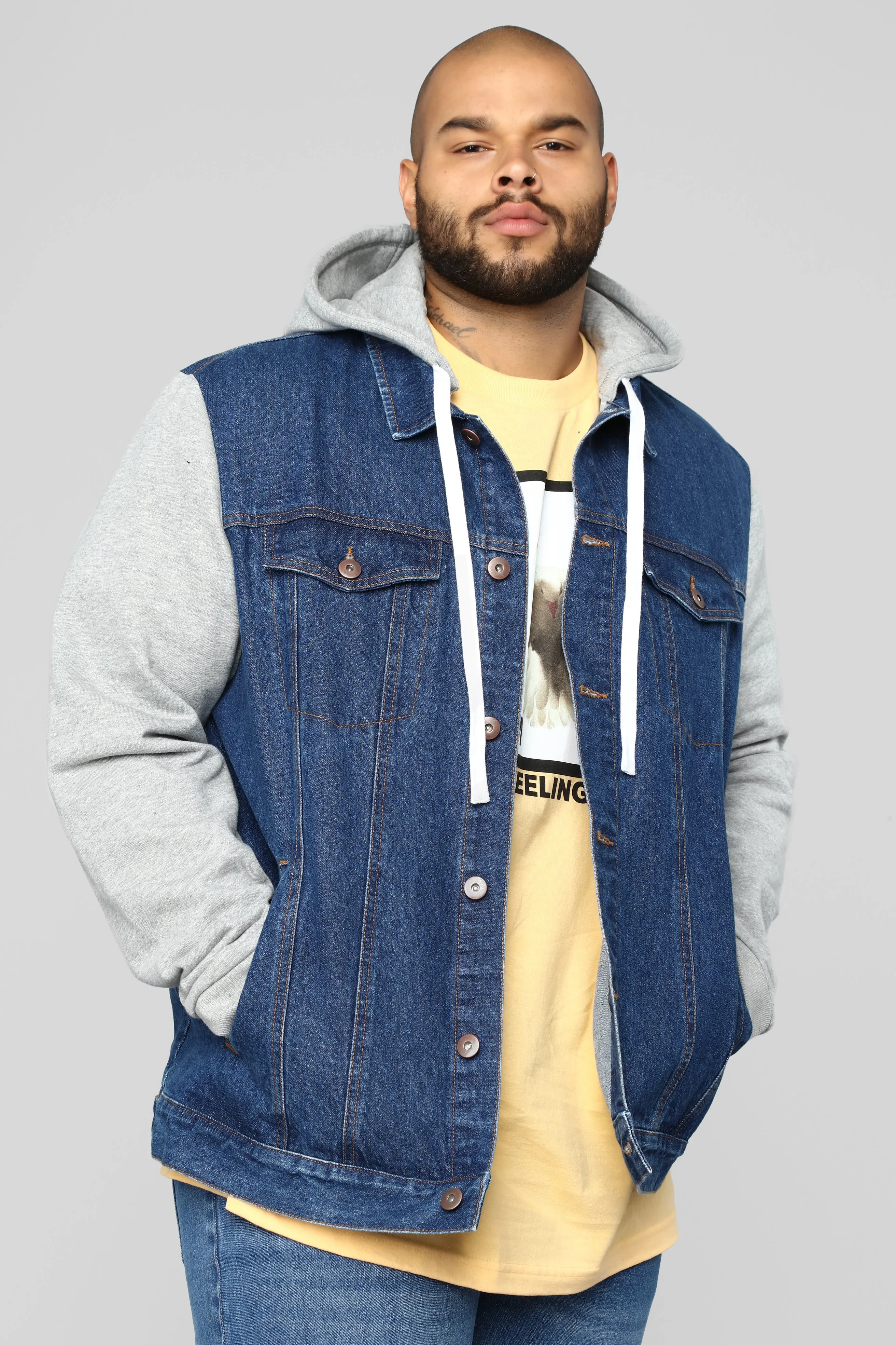 Blaine Hooded Denim Jacket - Medium Wash