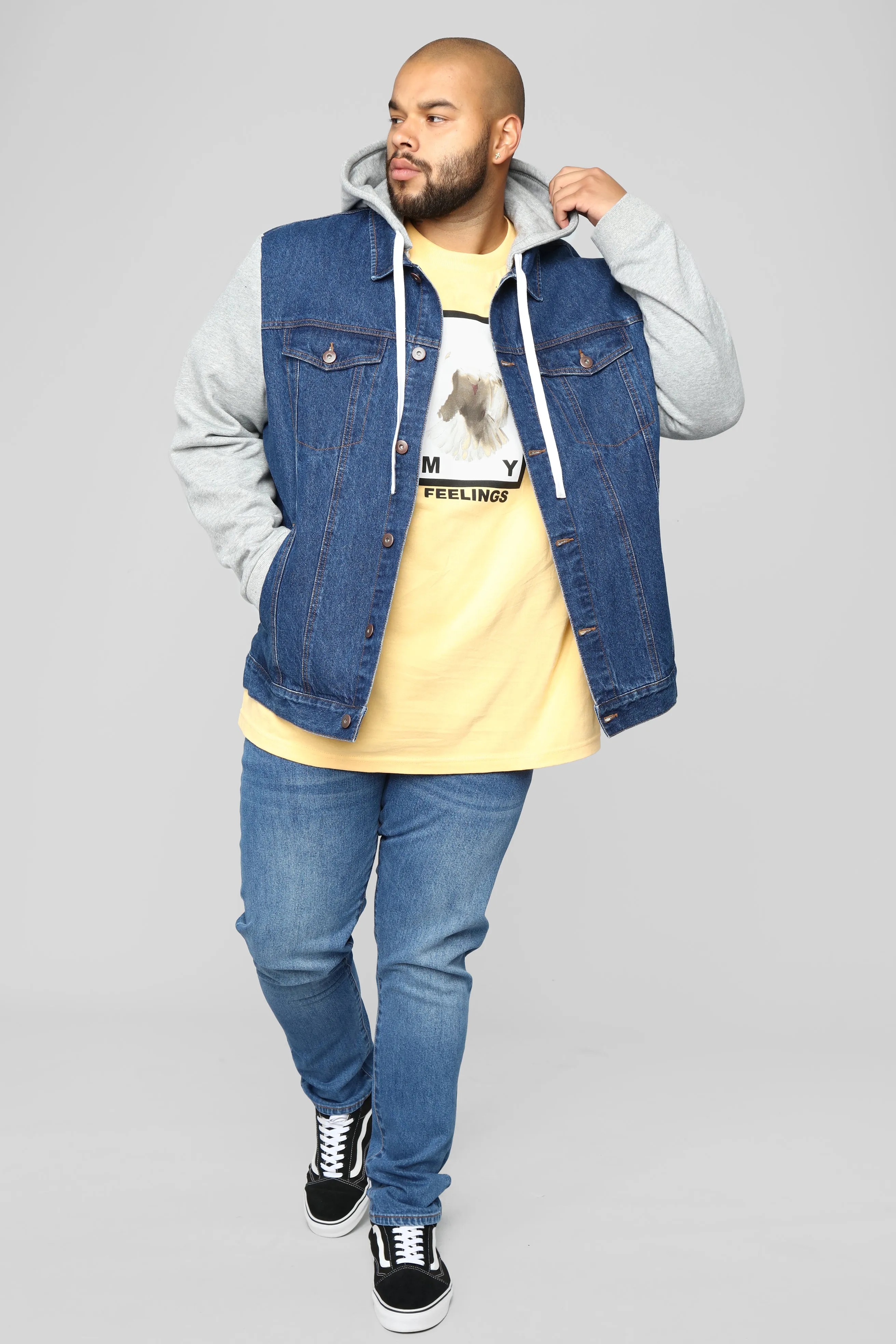 Blaine Hooded Denim Jacket - Medium Wash