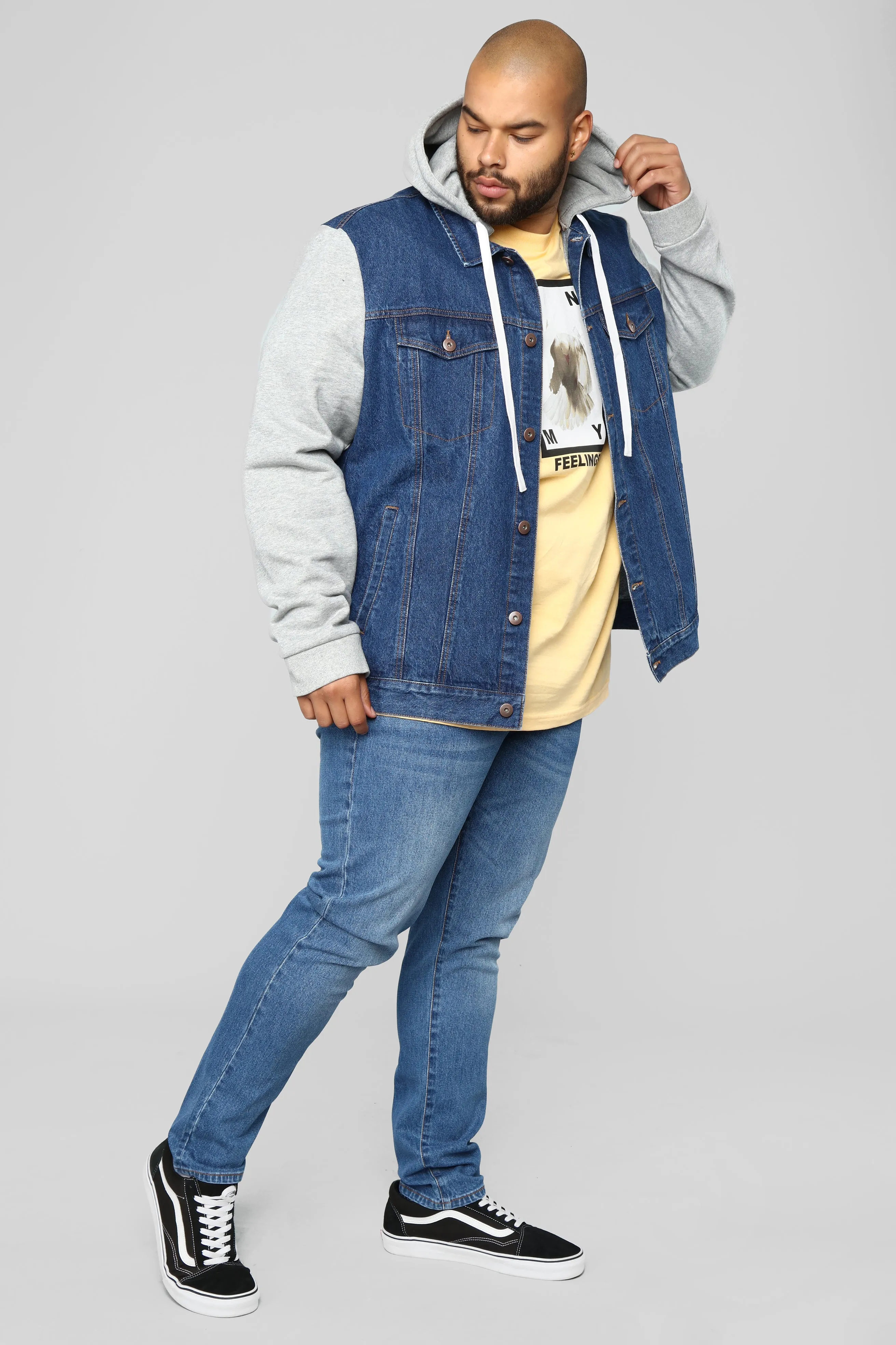 Blaine Hooded Denim Jacket - Medium Wash