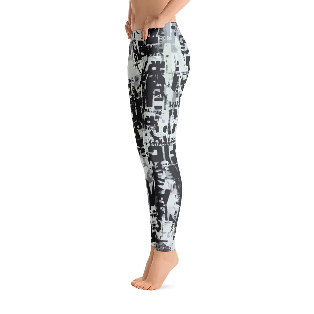 Charcoal Black Grunge Leggings