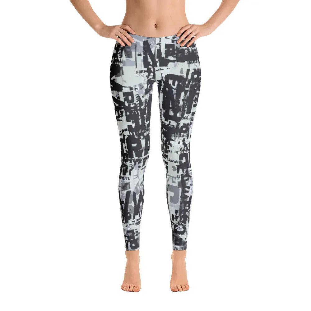 Charcoal Black Grunge Leggings