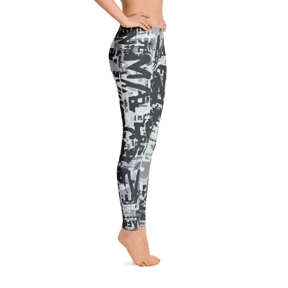 Charcoal Black Grunge Leggings