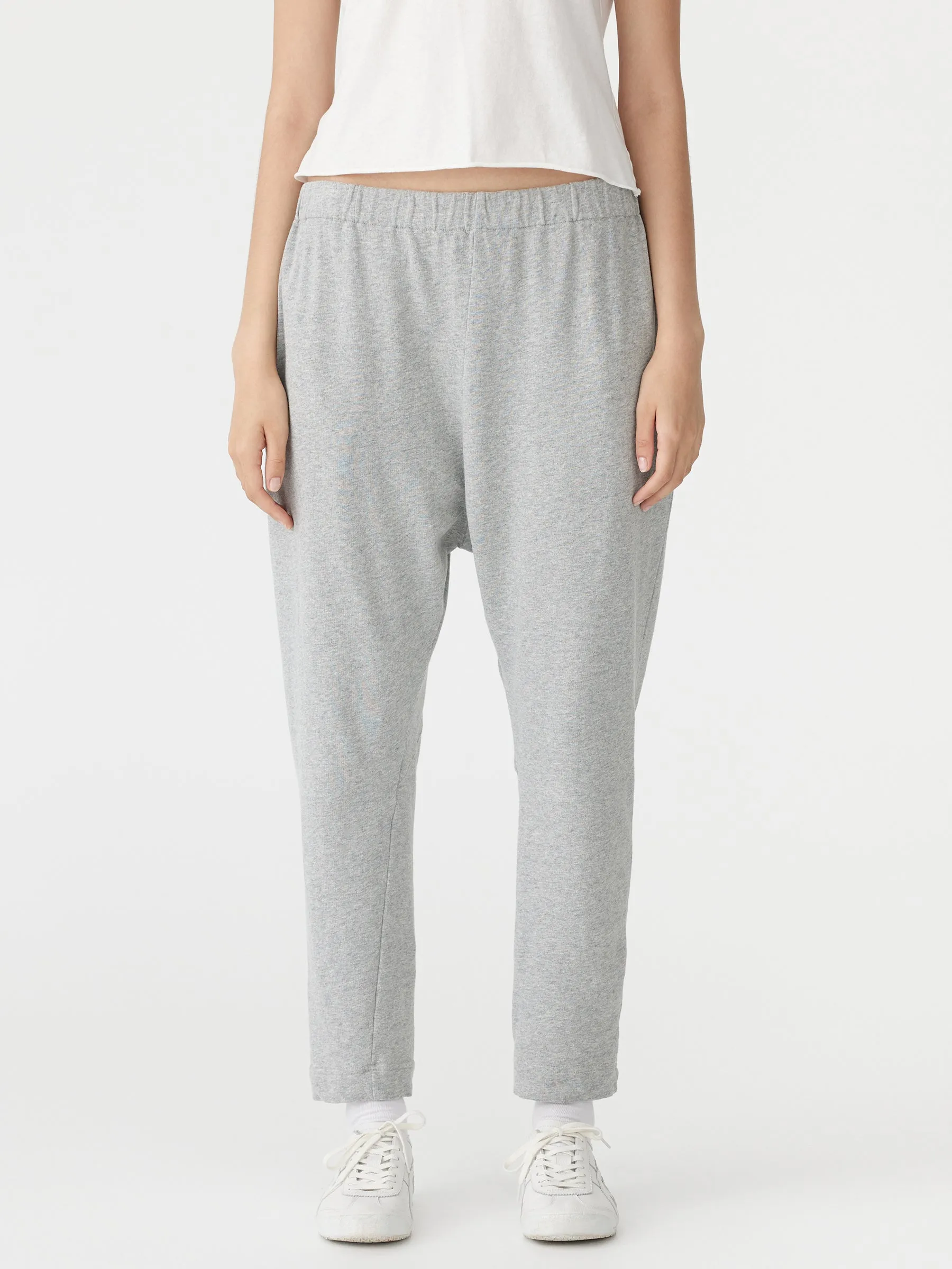 drapey terry paneled pant