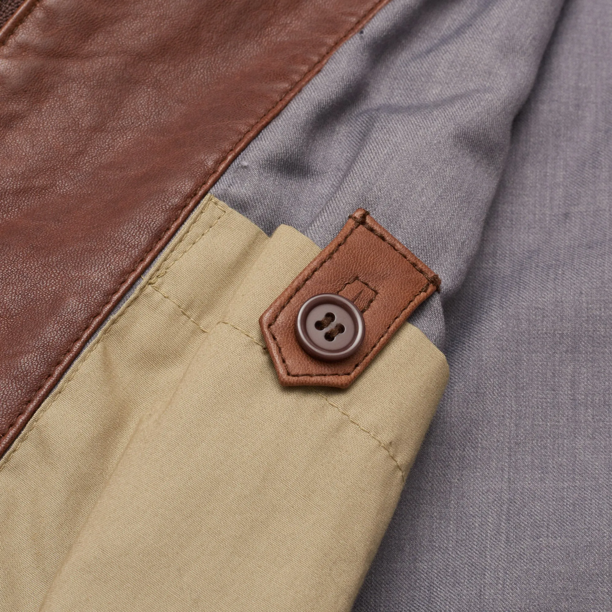 HARTFORD Brown Lamb Nappa Leather Flight Bomber Jacket Size M
