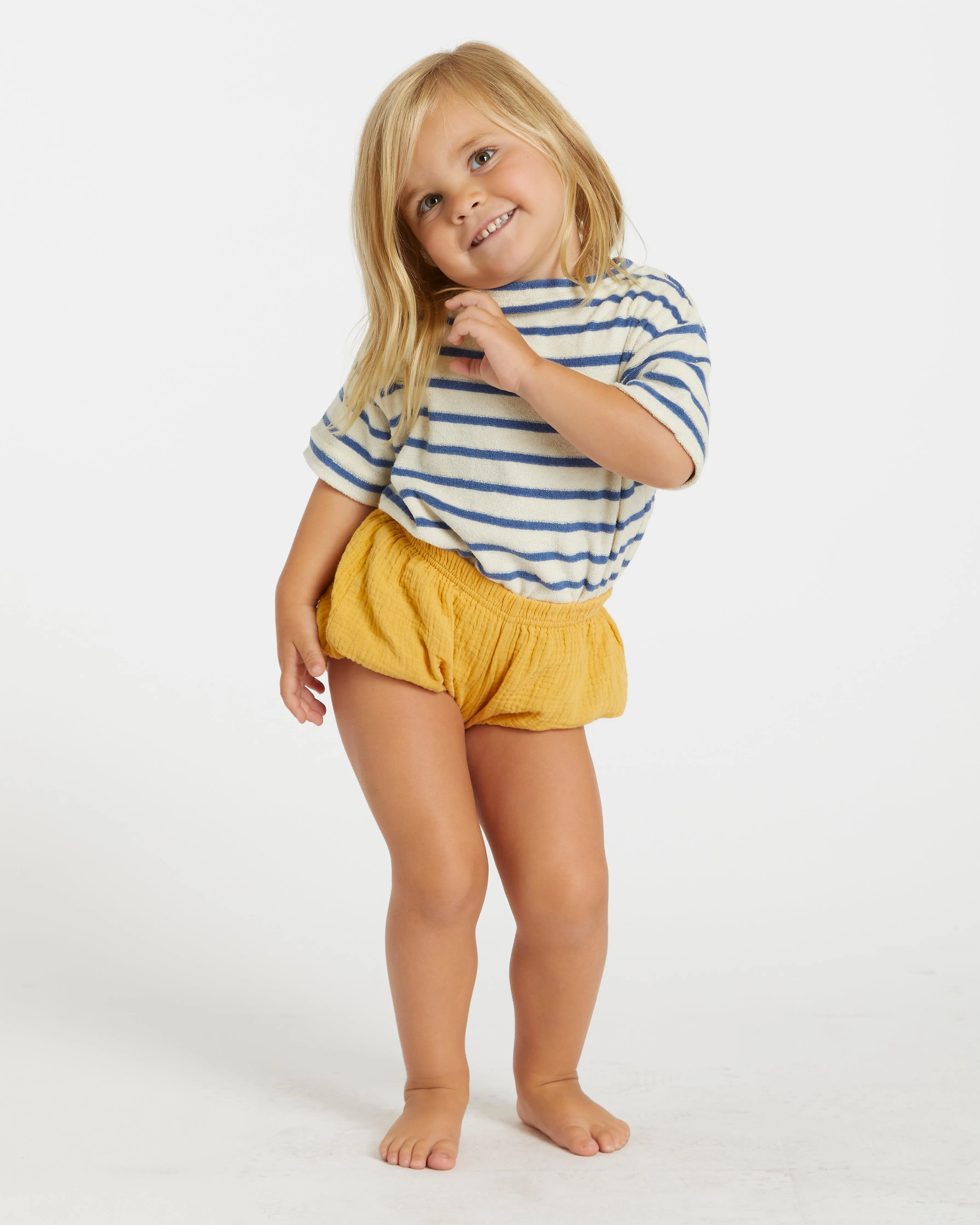 Kid's Terry Tee (Cream/Navy)