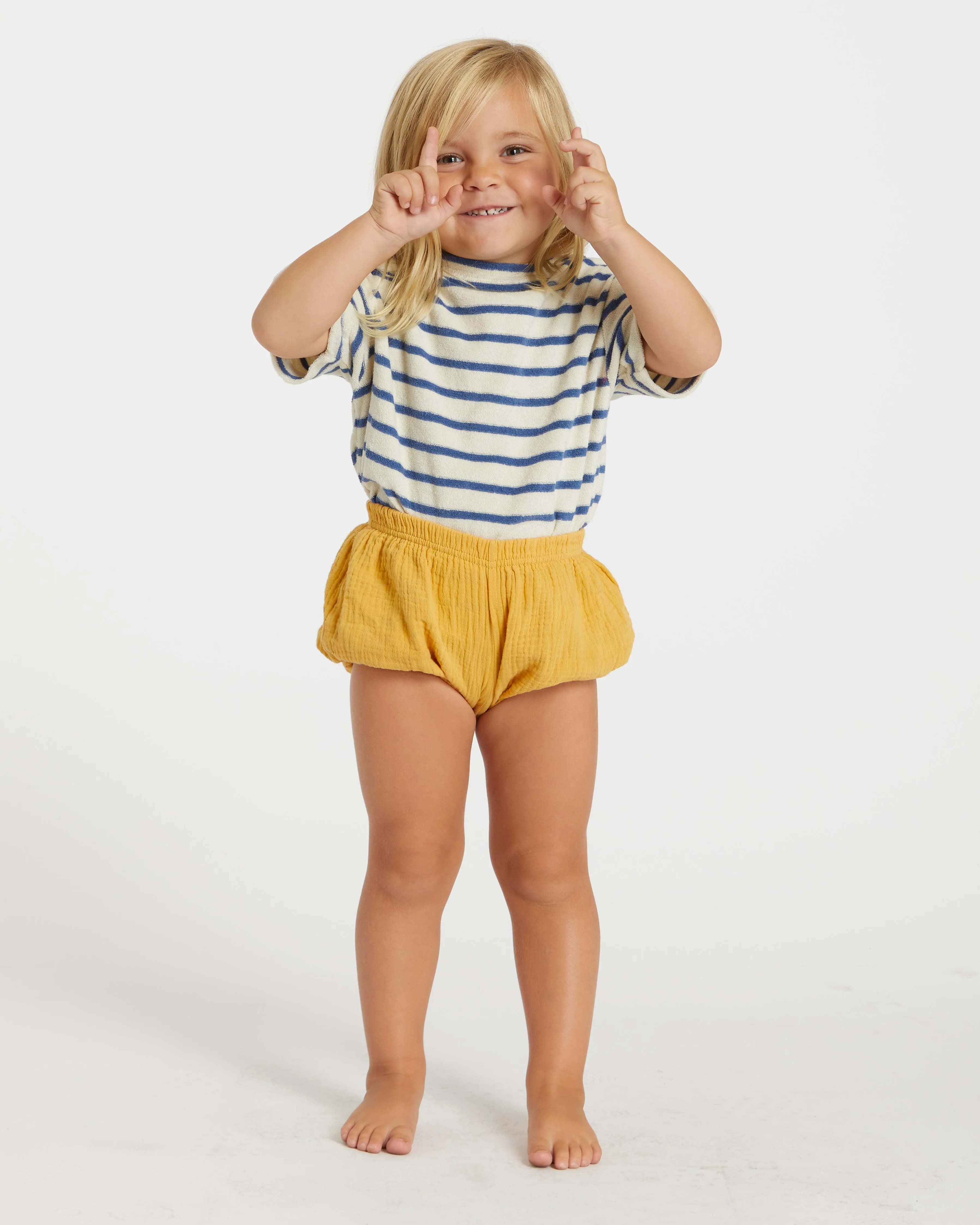 Kid's Terry Tee (Cream/Navy)