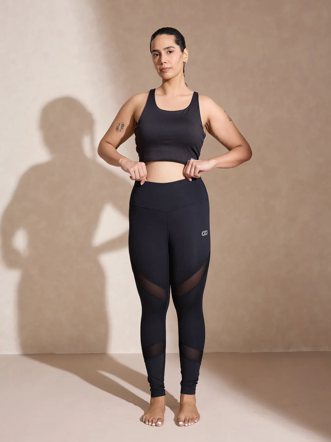 Silvertraq Mesh Cross Leggings Black