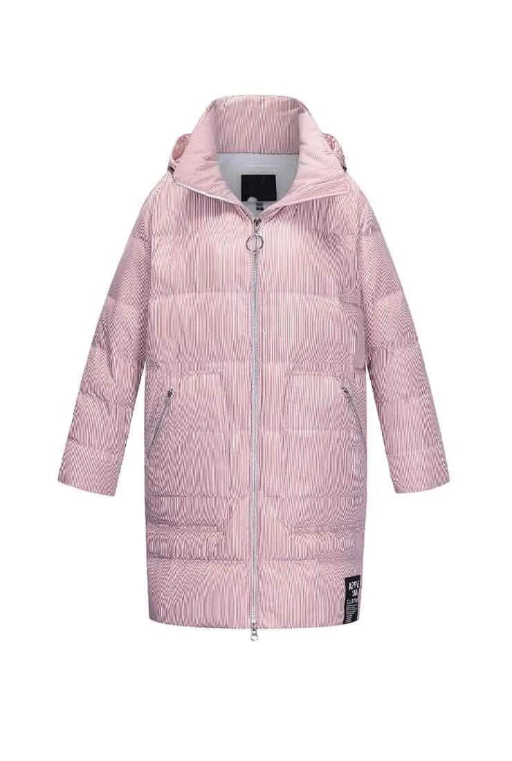 Striped Casual Slim Warm Down Jacket