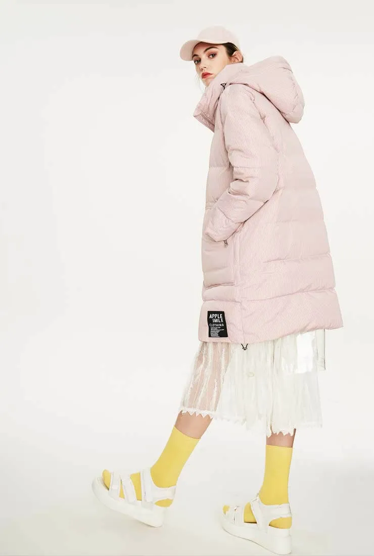 Striped Casual Slim Warm Down Jacket